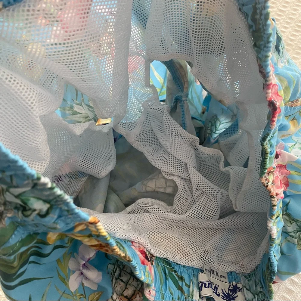 Trunks Men's Tropical Floral Swim Trunks - Blue